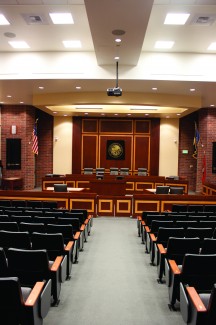 Amy Asanuma | Argonaut The University of Idaho College of Law Courtroom is a place where students can hear lectures and presentations from law professionals. UI is looking to bring the same curriculum and focus of the Moscow campus to the state capital, where they hope to expand the law program for future years, despite funding road blocks.